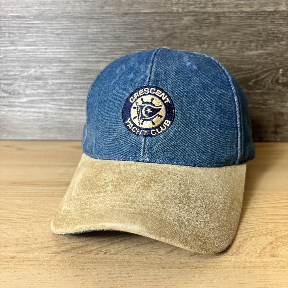 Crescent Yacht Club Hat Cap Strap Back Embroidered Patch Port Authority Mens